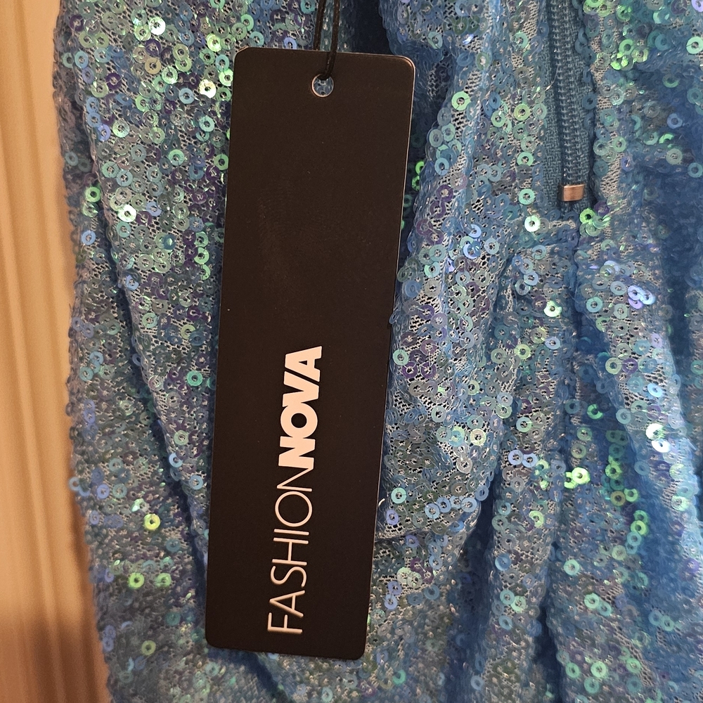 Fashion Nova Blue Sequin Mini Dress - Picture 5 of 6